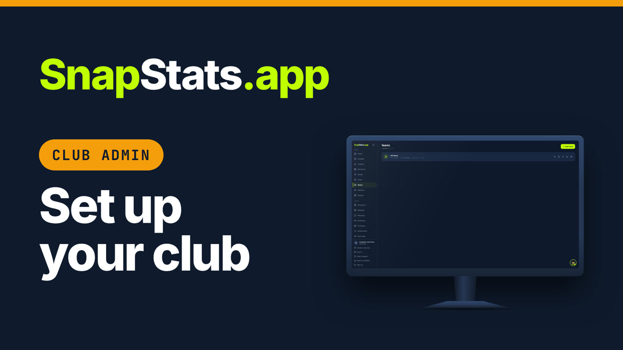 SnapStats how-to video 1: Set up your club