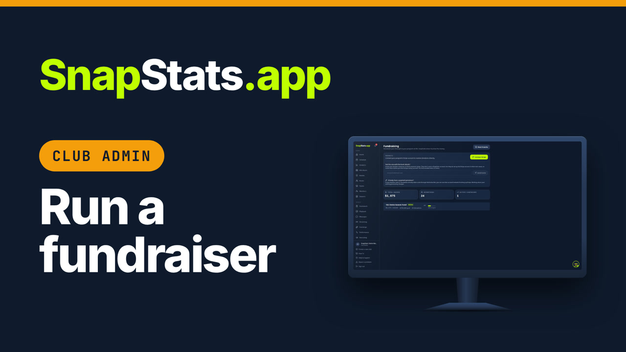SnapStats how-to video 6: Raise money for your team